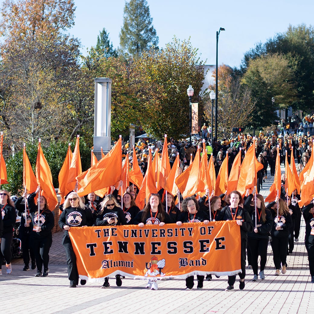 Pride of the Southland Band marches during a parade