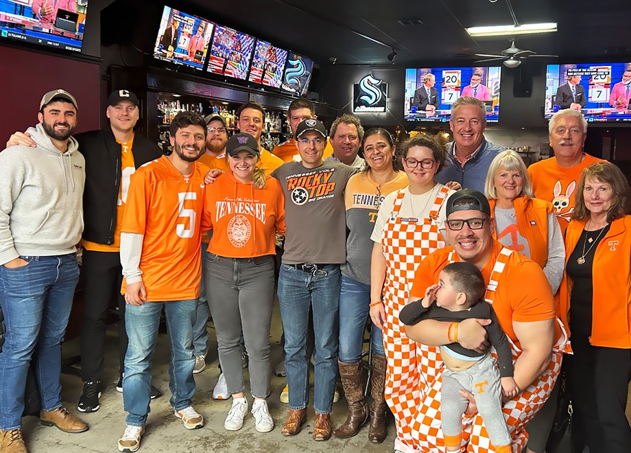 A group of Tennessee fans pose for a photo