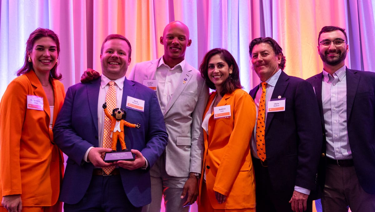 Joshua Dobbs with chapter leaders during the Big Orange Awards Bash