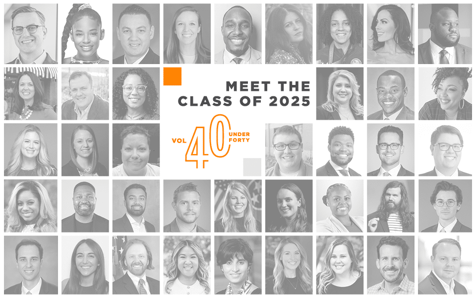 Collage of the Volunteer 40 Under 40 Class of 2025