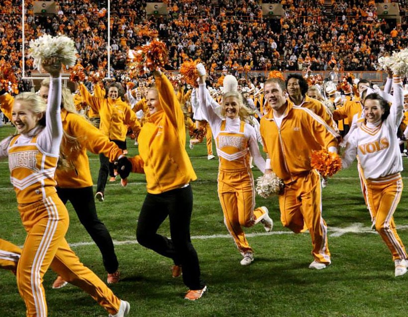 Members of the Spirit Program run on the field.