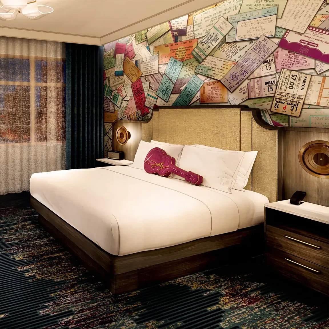 Songteller-Hotel-Room Hotel room with bed and art on wall