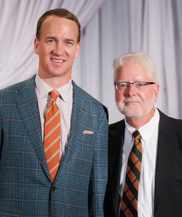 Peyton Manning with John Haas
